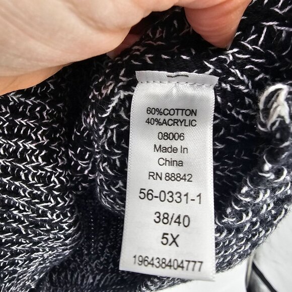 Woman Within Gray Gradient Cardigan Sweater 5X Relaxed Neutral Chunky Knit NWT - Picture 5 of 12